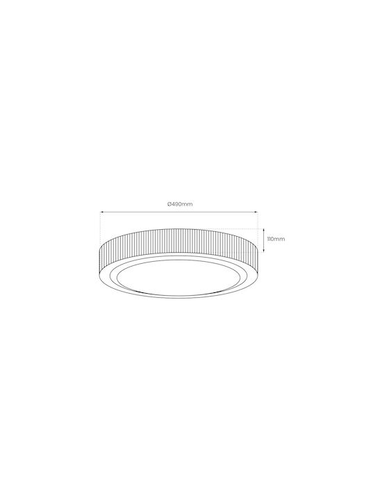Eko Light Ceiling Mount Light 49cm White with Integrated LED