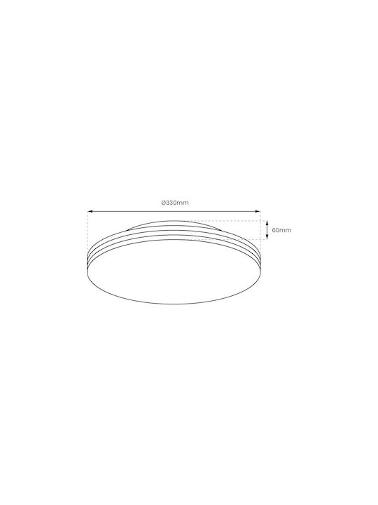 Eko Light Ceiling Mount Light Bathroom 33cm White with Integrated LED