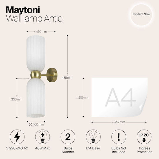 Maytoni Leuchte Deckenleuchte 28.5cm Weiß mit Fassung E14