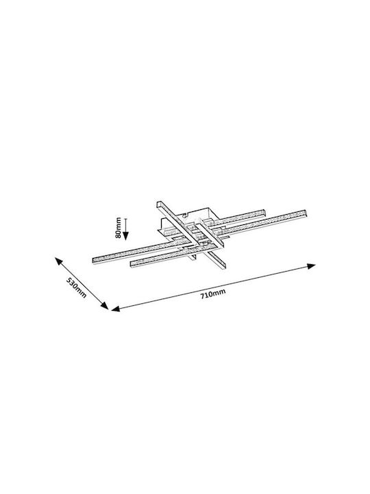 Rabalux Casimir Ceiling Mount Light 71cm Black with Integrated LED