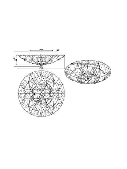 Trio Lighting Lovis Plafonieră de Tavan 40buc Neagră cu Soclu E27