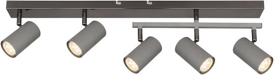 Globo Lighting Σποτ με 5 Φώτα και με Ντουί GU10 σε Γκρι Χρώμα