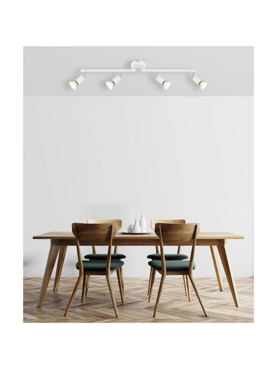 Globo Lighting Σποτ με 4 Φώτα και με Ντουί GU10 σε Λευκό Χρώμα