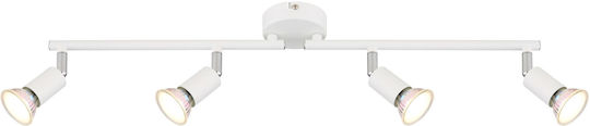 Globo Lighting Σποτ με 4 Φώτα και με Ντουί GU10 σε Λευκό Χρώμα