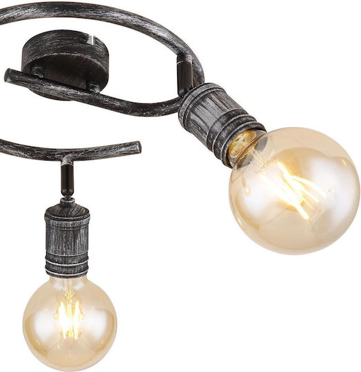 Globo Lighting Τριπλό Σποτ με Ντουί E27 σε Ασημί Χρώμα