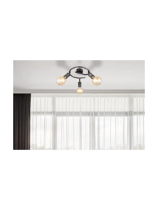 Globo Lighting Triple Spot with Socket E27 in Silver Color