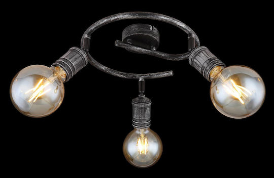Globo Lighting Τριπλό Σποτ με Ντουί E27 σε Ασημί Χρώμα