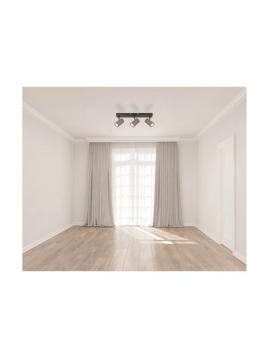 Globo Lighting Τριπλό Σποτ με Ντουί GU10 σε Γκρι Χρώμα