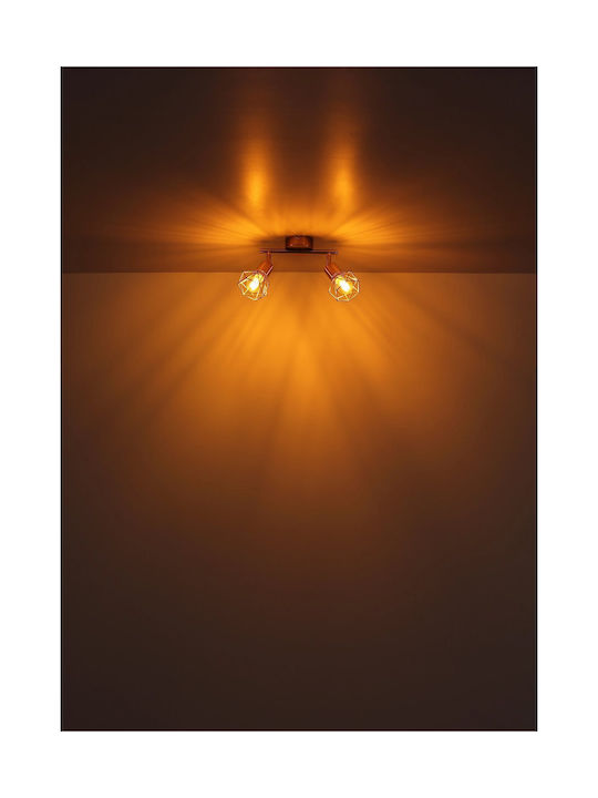 Globo Lighting Διπλό Σποτ με Ντουί E14 σε Χρυσό Χρώμα