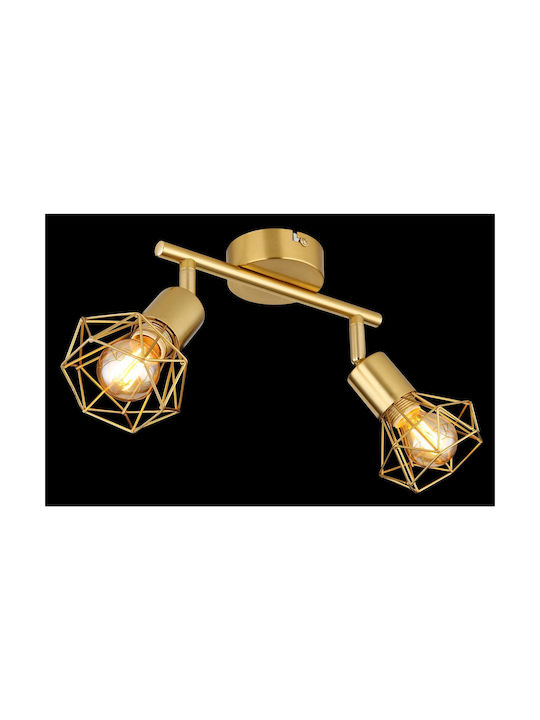 Globo Lighting Διπλό Σποτ με Ντουί E14 σε Χρυσό Χρώμα