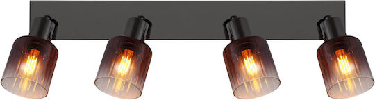 Globo Lighting Spot with 4 Lights and with Socket E14 in Copper Color