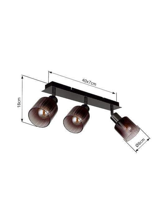 Globo Lighting Τριπλό Σποτ με Ντουί E14 σε Χάλκινο Χρώμα