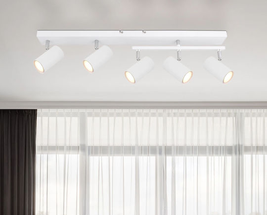 Globo Lighting Σποτ με 5 Φώτα και με Ντουί GU10 σε Λευκό Χρώμα