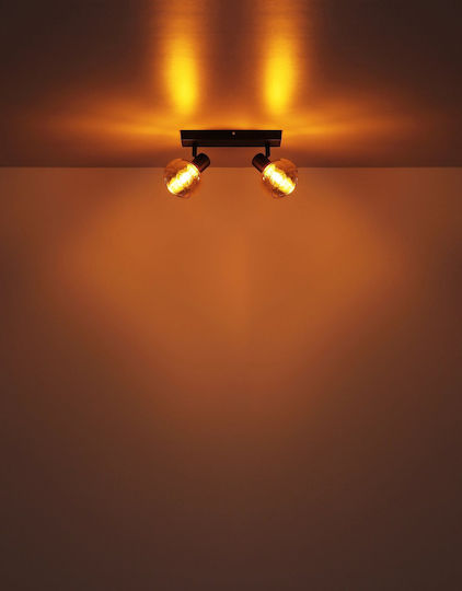 Globo Lighting Double Spot with Socket E14 in Black Color