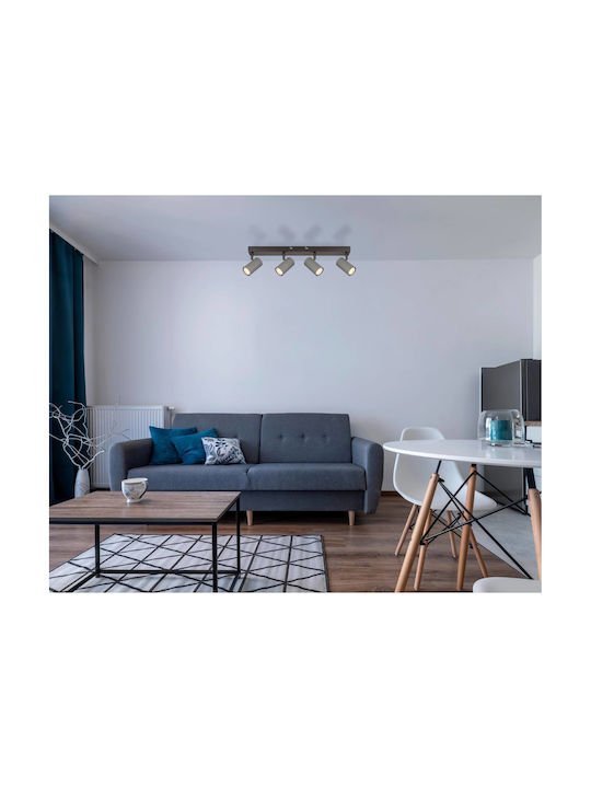 Globo Lighting Spot with 4 Lights and with Socket GU10 in Gray Color