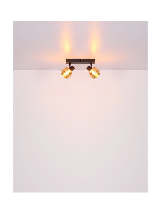 Globo Lighting Διπλό Σποτ με Ντουί E14 σε Μαύρο Χρώμα