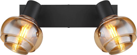 Globo Lighting Double Spot with Socket E14 in Black Color