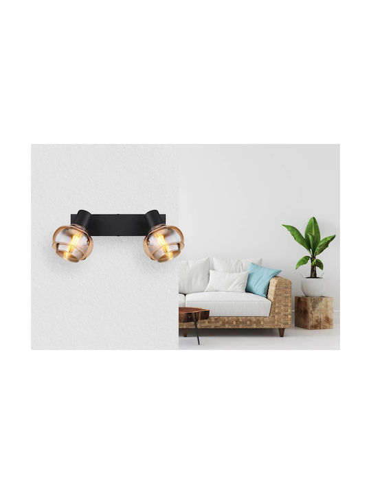 Globo Lighting Διπλό Σποτ με Ντουί E14 σε Μαύρο Χρώμα