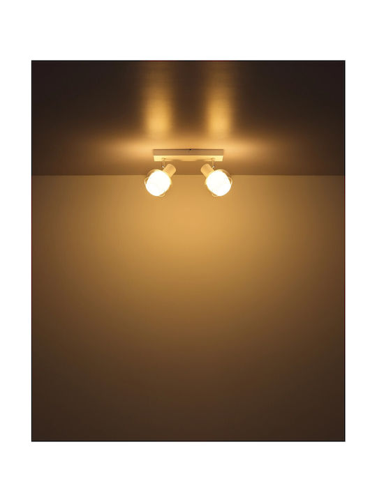 Globo Lighting Double Spot with Socket E14 in White Color