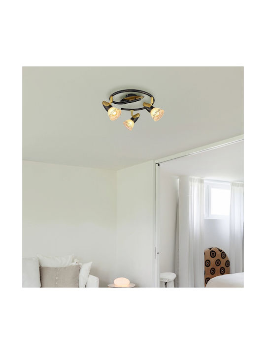 Globo Lighting Τριπλό Σποτ με Ντουί E14 σε Χρυσό Χρώμα