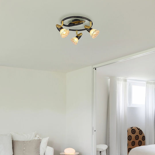 Globo Lighting Triple Spot with Socket E14 in Gold Color