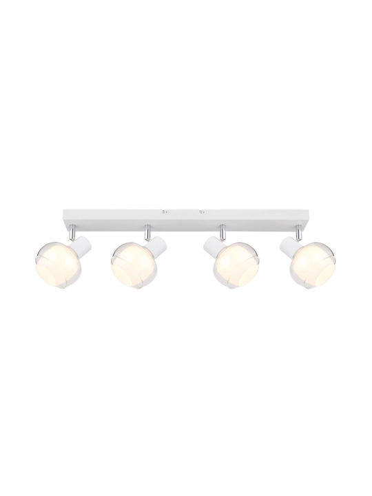 Globo Lighting Spot with 4 Lights and with Socket E14 in White Color