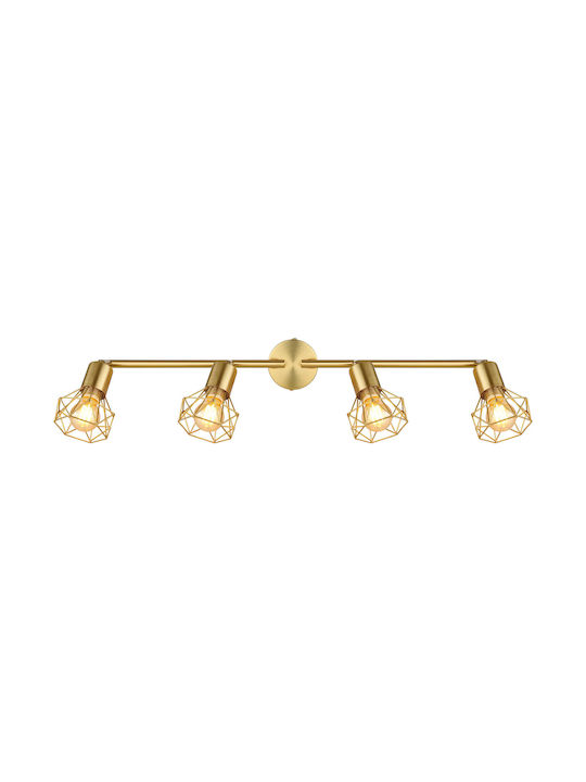 Globo Lighting Σποτ με 4 Φώτα και με Ντουί E14 σε Χρυσό Χρώμα