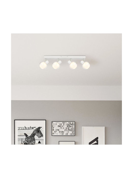 Globo Lighting Spot with 4 Lights and with Socket E14 in White Color