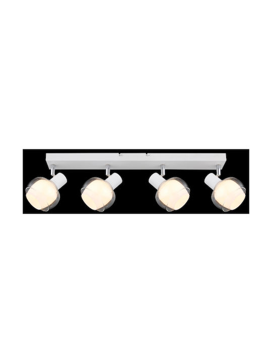 Globo Lighting Spot with 4 Lights and with Socket E14 in White Color