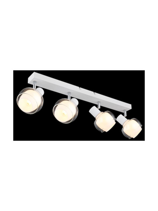 Globo Lighting Spot with 4 Lights and with Socket E14 in White Color