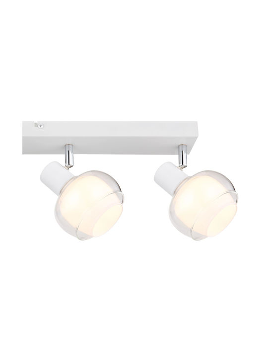 Globo Lighting Spot with 4 Lights and with Socket E14 in White Color