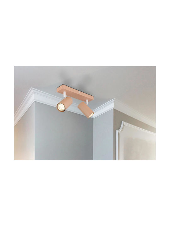 Globo Lighting Διπλό Σποτ με Ντουί GU10 σε Πορτοκαλί Χρώμα