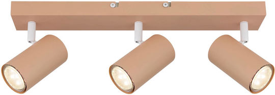 Globo Lighting Τριπλό Σποτ με Ντουί GU10 σε Πορτοκαλί Χρώμα Globo Lighting Τριπλό Σποτ με Ντουί GU10 σε Πορτοκαλί Χρώμα