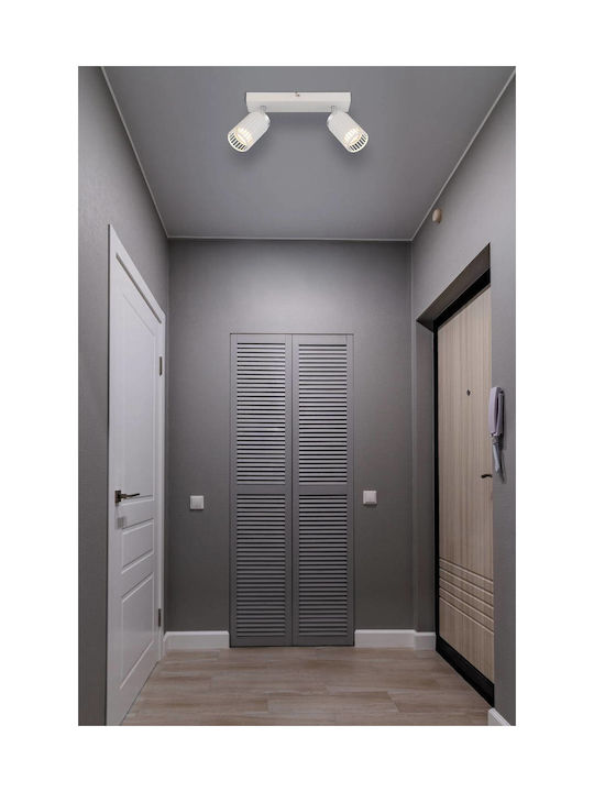 Globo Lighting Double Spot with Socket GU10 in White Color