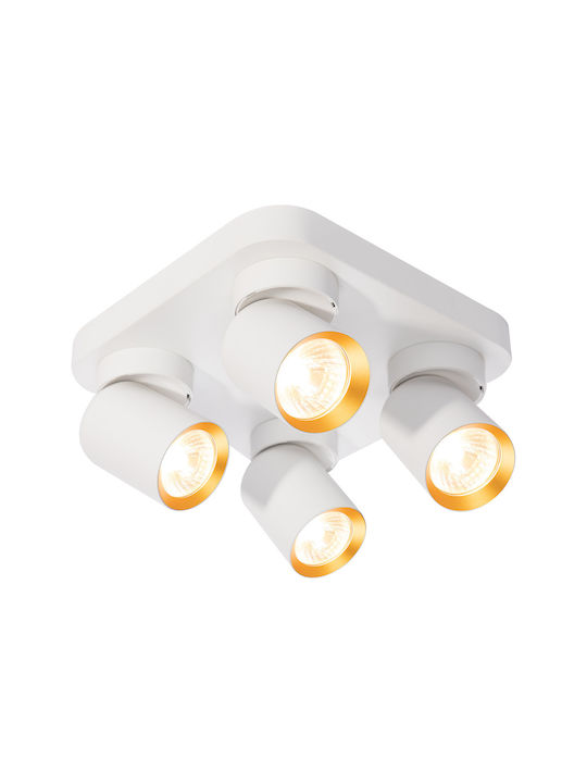 Eko Light Andy Spot with 4 Lights and with Socket GU10 in White Color