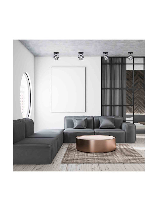 Eko Light Μονό Σποτ με Ντουί GU10 σε Μαύρο Χρώμα