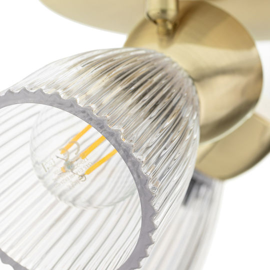 Eko Light Τριπλό Σποτ με Ντουί E14 σε Χρυσό Χρώμα