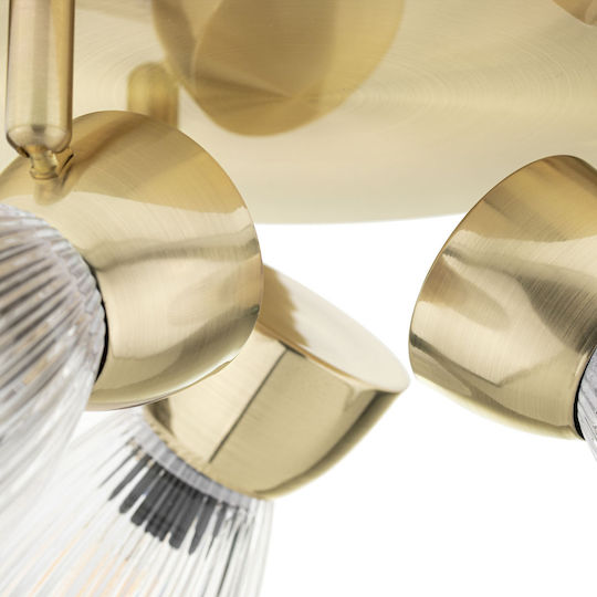 Eko Light Τριπλό Σποτ με Ντουί E14 σε Χρυσό Χρώμα