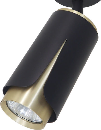 Eko Light Μονό Σποτ με Ντουί GU10 σε Μαύρο Χρώμα