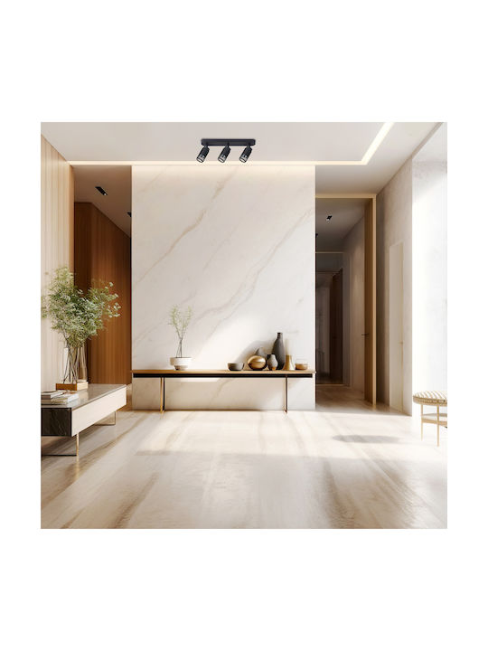Eko Light Тройно Спот с Цокъл GU10 в Черен Цвят