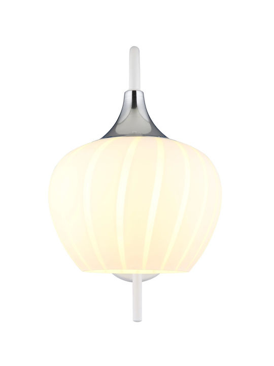 Globo Lighting Φωτιστικό Τοίχου με Ντουί E27 και Διακόπτη Λευκό 18x32εκ.