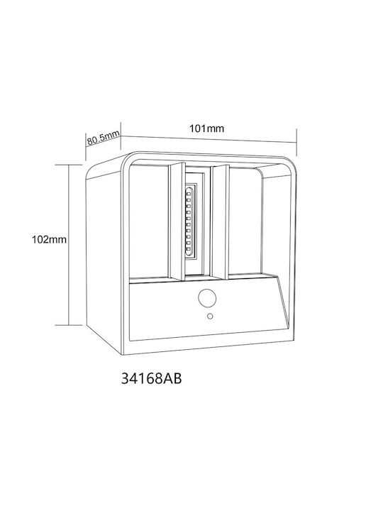Globo Lighting Φωτιστικό Τοίχου και Διακόπτη Μαύρο 10.1x8εκ.