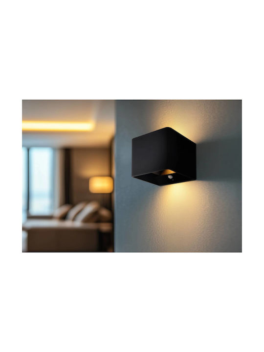 Globo Lighting Φωτιστικό Τοίχου και Διακόπτη Μαύρο 10.1x8εκ.
