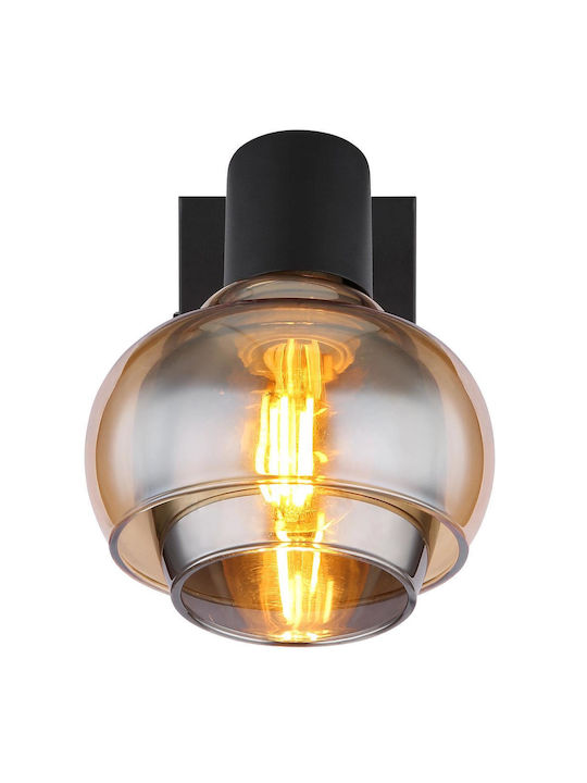 Globo Lighting Φωτιστικό Τοίχου με Ντουί E14 και Διακόπτη Μαύρο 10.5x12.5εκ.