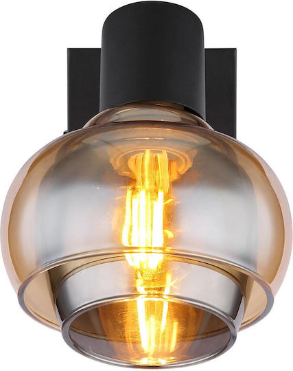 Globo Lighting Lamp Wall with Socket E14 and Switch Black 10.5x12.5cm
