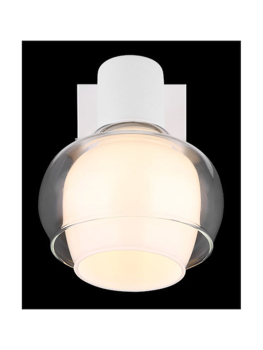 Globo Lighting Lamp Wall with Socket E14 and Switch White 10.5x12.5cm