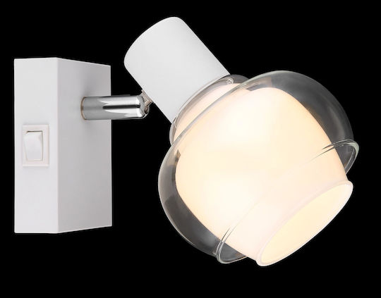 Globo Lighting Осветително тяло За стена с фасунга E14 и ключ Бял 10.5x12.5см.