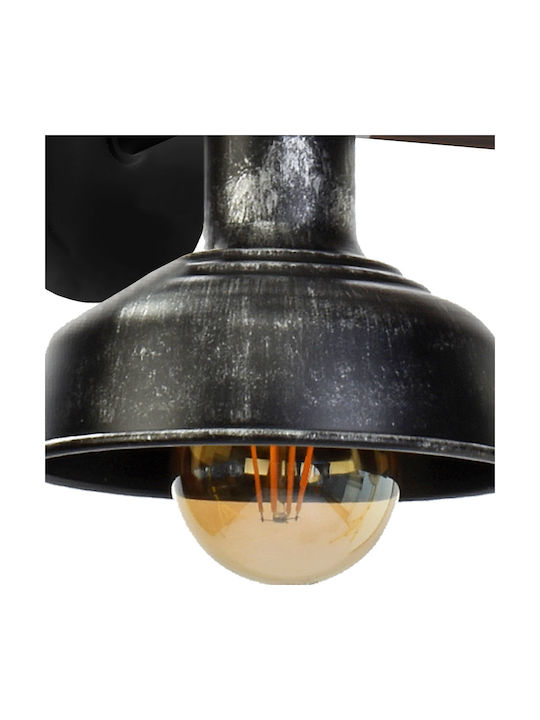 Eko Light Vintage Φωτιστικό Τοίχου με Ντουί E27 Μαύρο