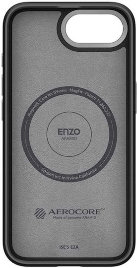 Spigen Enzo Aramid Umschlag Rückseite Aramidfaser Schwarz iPhone 17e / 16e