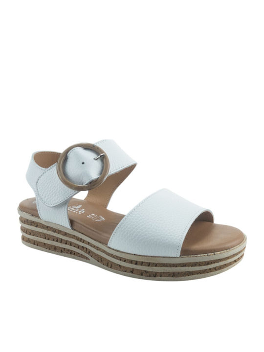 Flache Sandalen für Damen in Weiß Farbe